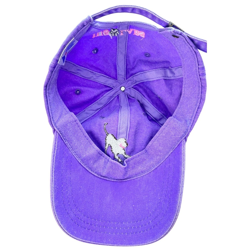 JUS LABS Purple Baseball Cap Black Labrador Dog Tennis Ball Embroidered Hat - Picture 5 of 6